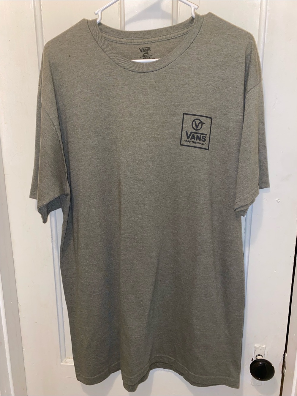 VANS Off The Wall Men's Gray Graphic Logo Crew Neck Short Sleeve T-Shirt L